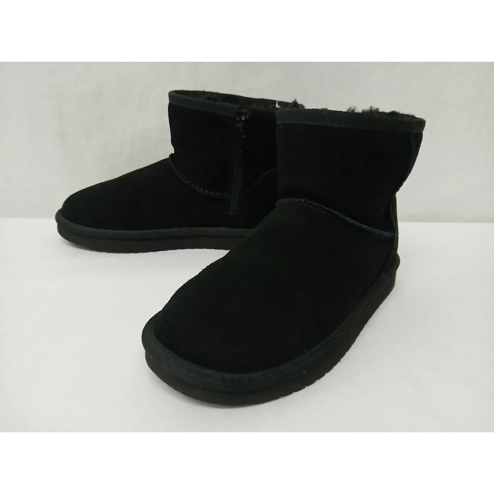 Koolaburra by UGG Kids Koola Mini‎ Boot Suede Faux Fur Lined 1116770 Black Sz 1
